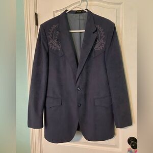 Vintage Panhandle Slim Blue Sueded Suit Jacket